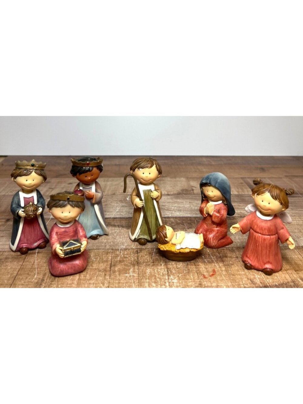 Holiday Time Childrens Nativity Set 7-Piece Figurine Christmas Decor